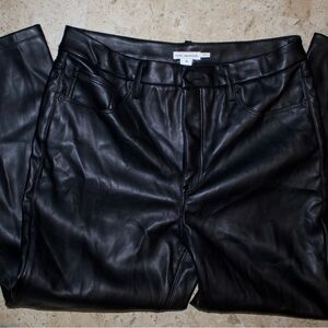 Good American Black Leather Pants